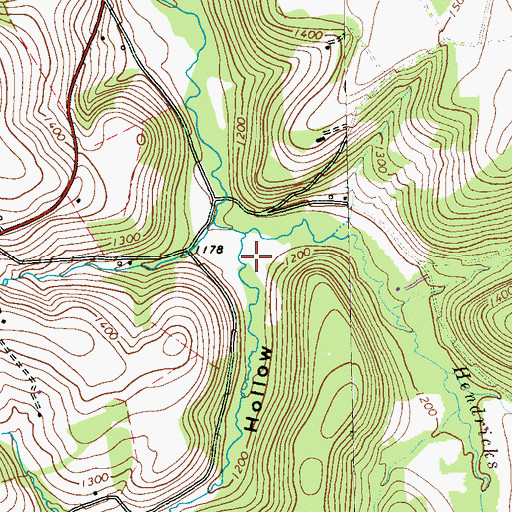 Topographic Map of Loves Hollow, PA