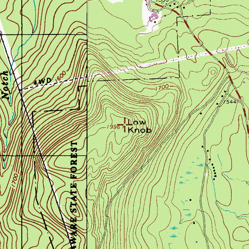 Topographic Map of Low Knob, PA