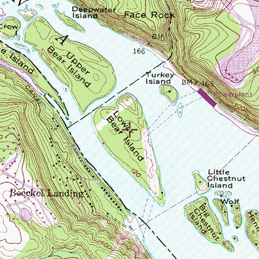 Topographic Map of Lower Bear Island, PA