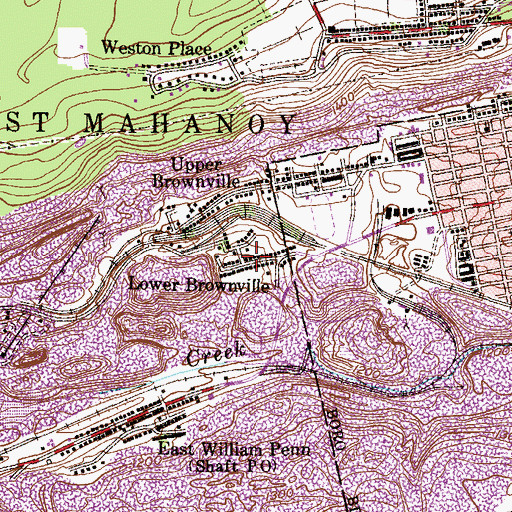 Topographic Map of Lower Brownville, PA