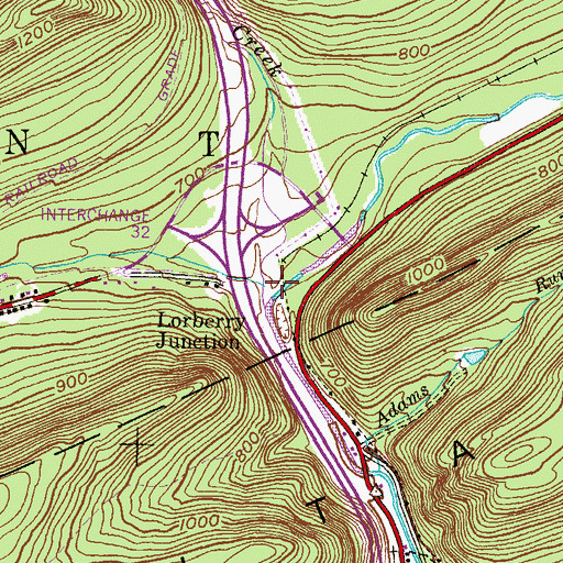 Topographic Map of Lower Rausch Creek, PA