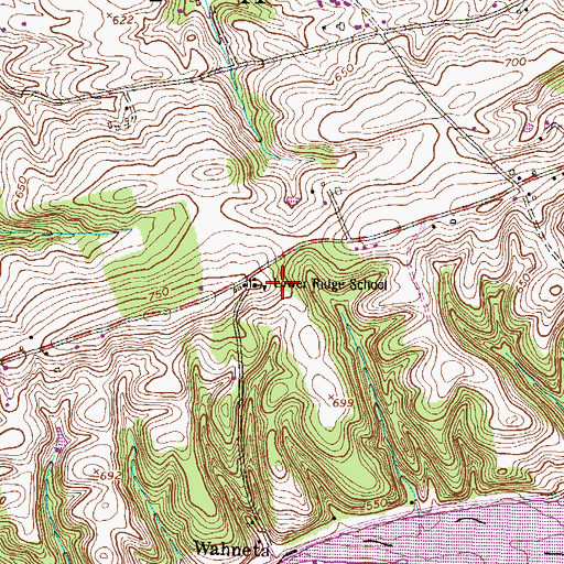 Topographic Map of Lower Ridge School, PA