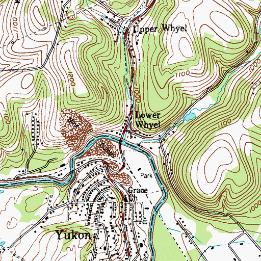 Topographic Map of Lower Whyel, PA