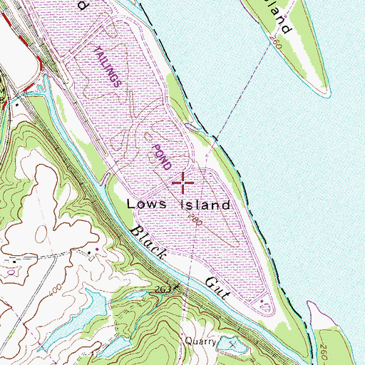 Topographic Map of Lows Island, PA