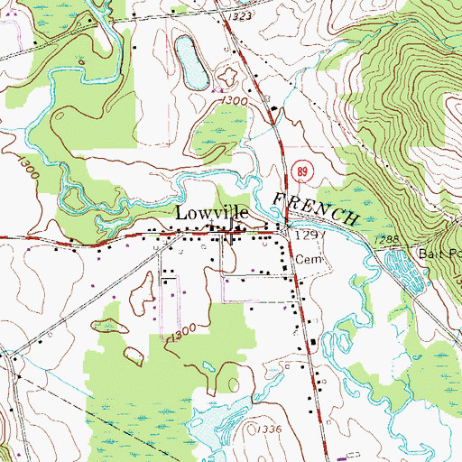 Topographic Map of Lowville, PA