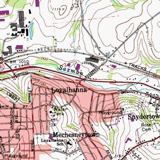 Topographic Map of Loyalhanna, PA