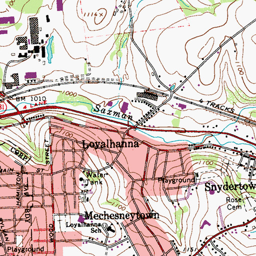 Topographic Map of Loyalhanna, PA