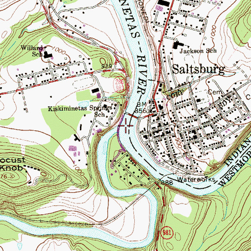 Topographic Map of Loyalhanna Creek, PA
