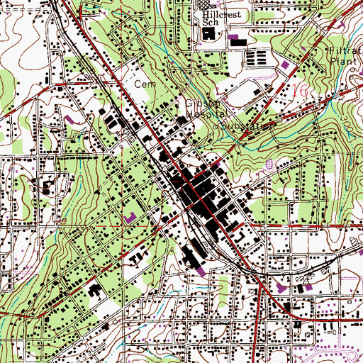 Topographic Map of Enterprise, AL