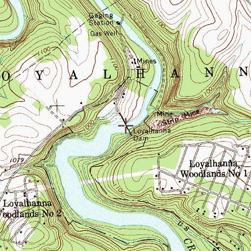 Topographic Map of Loyalhanna Lake, PA