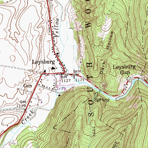 Topographic Map of Loysburg, PA