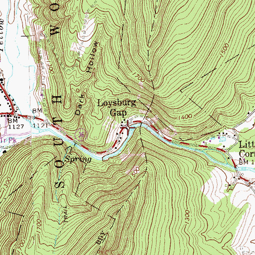 Topographic Map of Loysburg Gap, PA