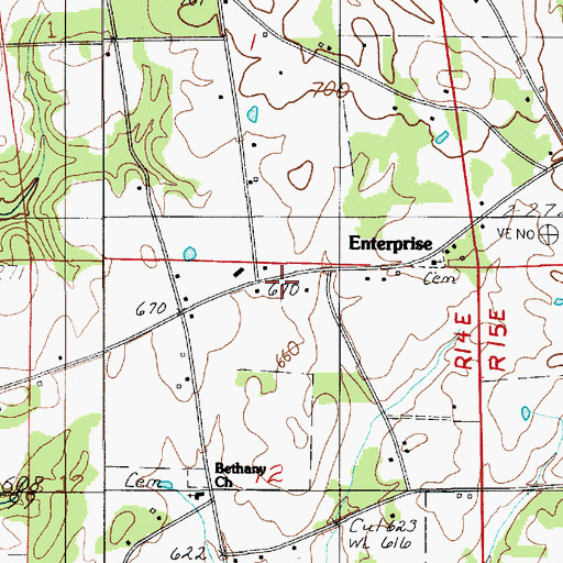 Topographic Map of Enterprise, AL