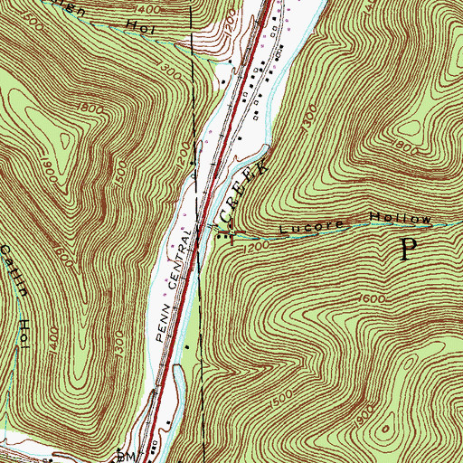 Topographic Map of Lucore Hollow, PA