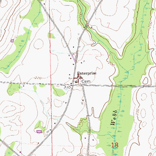 Topographic Map of Enterprise Church, AL