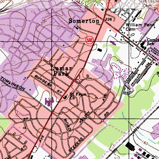Topographic Map of Lumar Park, PA