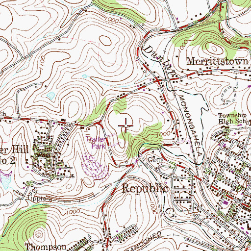 Topographic Map of Luzerne Central School, PA