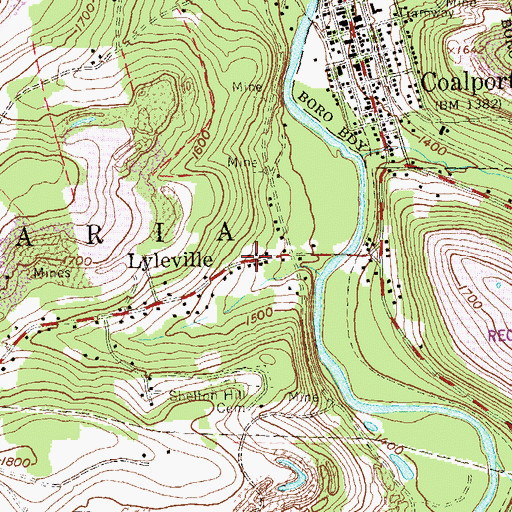 Topographic Map of Lyleville, PA