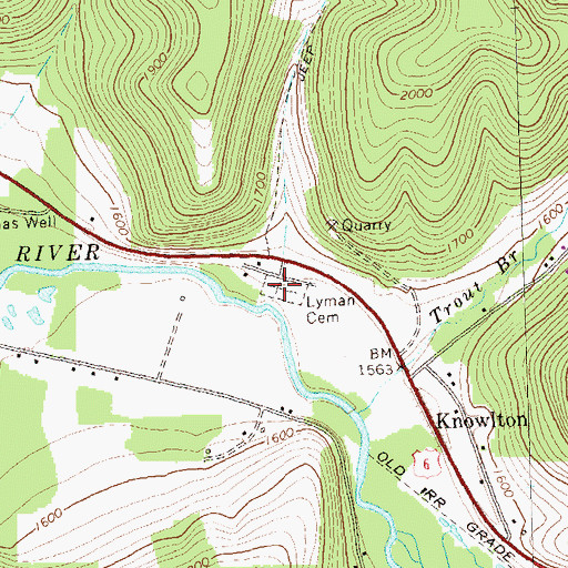 Topographic Map of Lyman Cemetery, PA