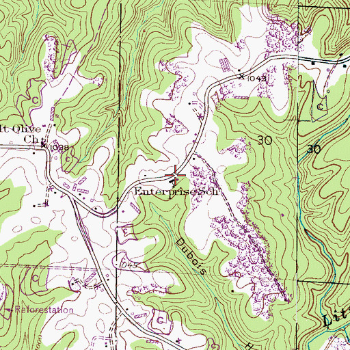 Topographic Map of Enterprise School, AL