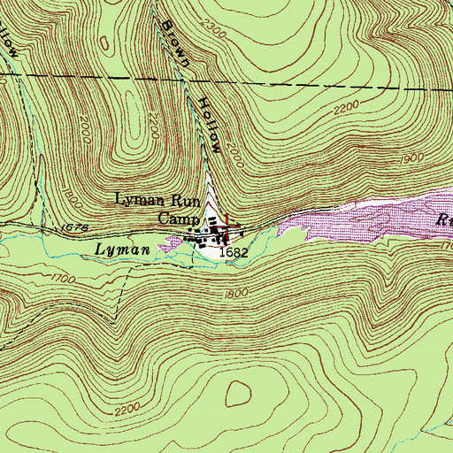Topographic Map of Lyman Run Camp, PA