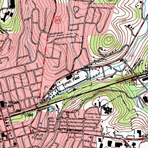 Topographic Map of Lynch Field, PA