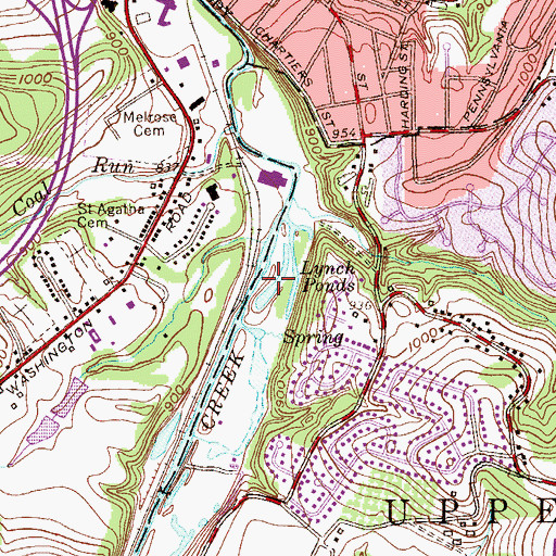 Topographic Map of Lynch Ponds, PA