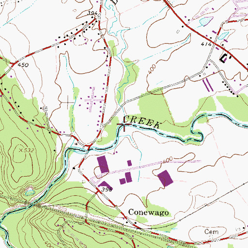 Topographic Map of Lynch Run, PA