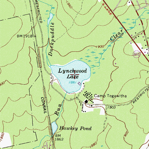 Topographic Map of Lynchwood Lake, PA