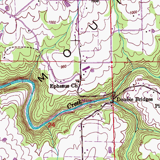 Topographic Map of Ephesus Church, AL