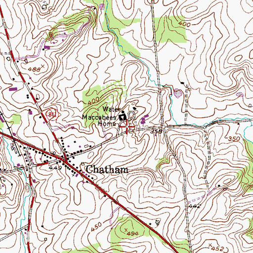 Topographic Map of Maccabees Home, PA