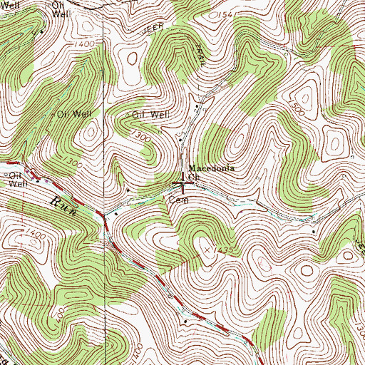 Topographic Map of Macedonia Church, PA