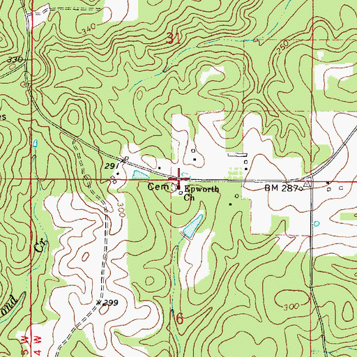 Topographic Map of Epworth United Methodist Church, AL