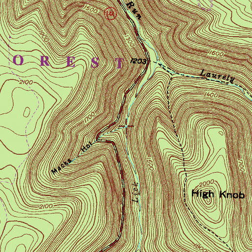 Topographic Map of Macks Hollow, PA