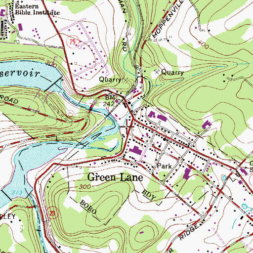 Topographic Map of Macoby Creek, PA