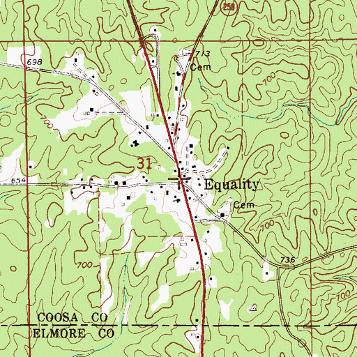 Topographic Map of Equality, AL