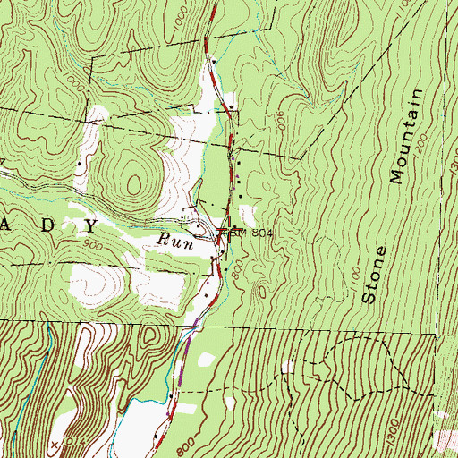 Topographic Map of Maddern Run, PA