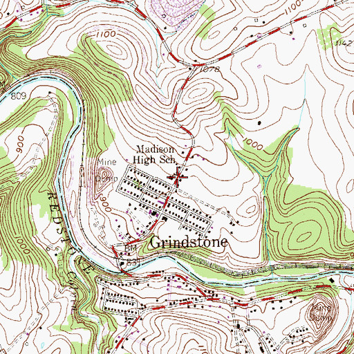 Topographic Map of Madison High School, PA