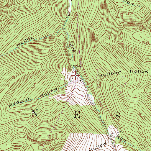 Topographic Map of Madison Hollow, PA