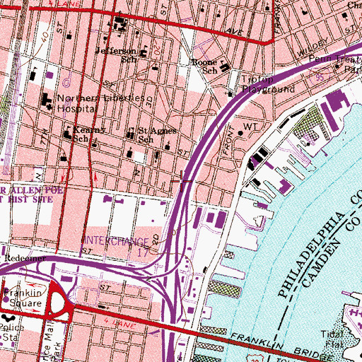 Topographic Map of Madison School, PA