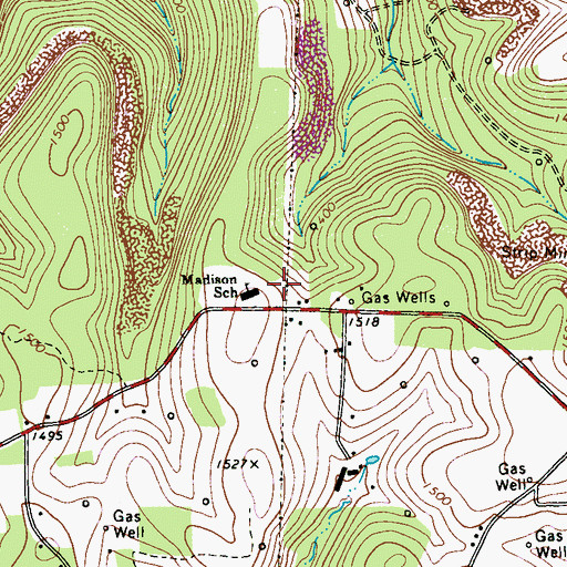Topographic Map of Madison School, PA