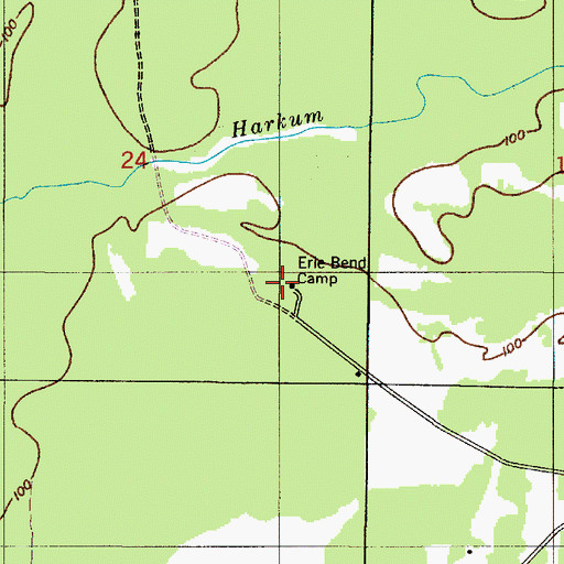 Topographic Map of Erie Bend Camp, AL