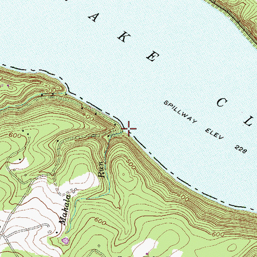 Topographic Map of Mahala Run, PA