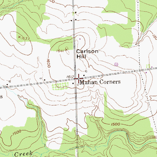 Topographic Map of Mahan Corners, PA