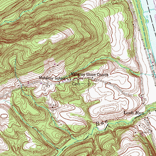 Topographic Map of Mahanoy Union Church, PA