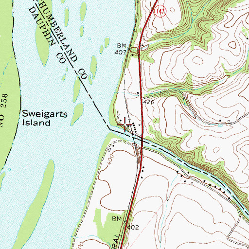 Topographic Map of Mahantango Creek, PA