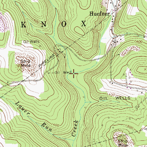 Topographic Map of Mahles Run, PA