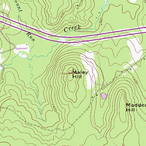 Topographic Map of Maley Hill, PA