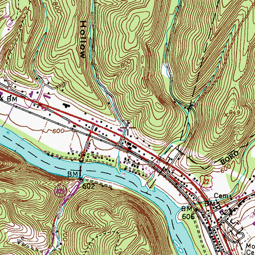 Topographic Map of Maley Hollow, PA