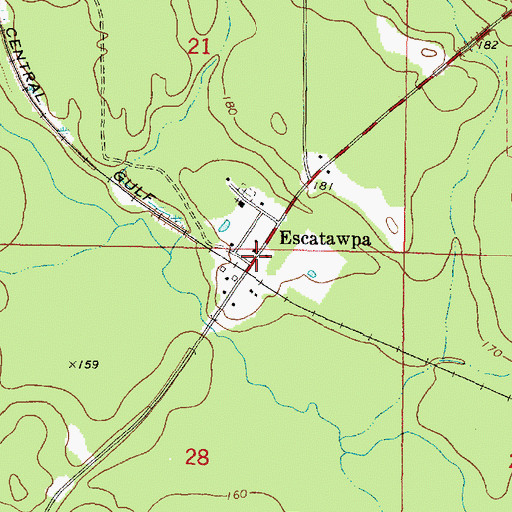 Topographic Map of Escatawpa, AL
